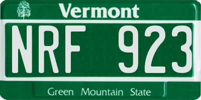 VT license plate NRF923