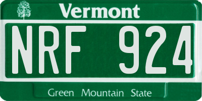 VT license plate NRF924