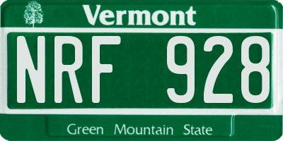VT license plate NRF928