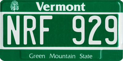 VT license plate NRF929