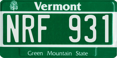 VT license plate NRF931