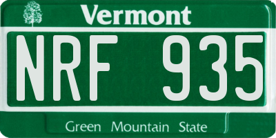 VT license plate NRF935
