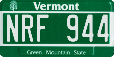 VT license plate NRF944