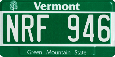VT license plate NRF946