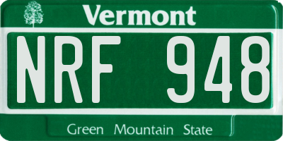 VT license plate NRF948