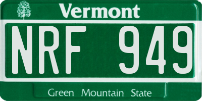 VT license plate NRF949