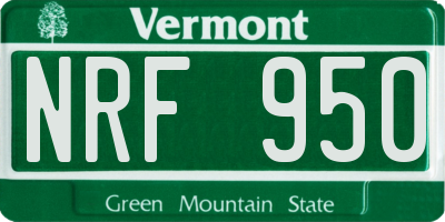 VT license plate NRF950