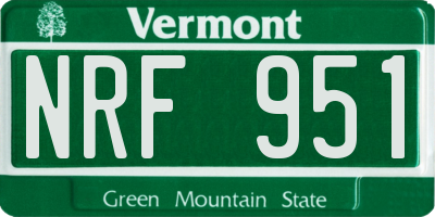 VT license plate NRF951