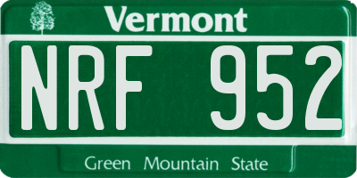 VT license plate NRF952