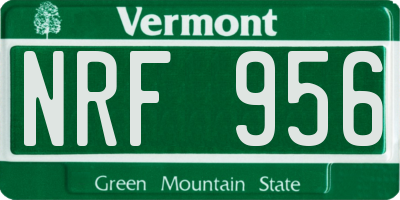 VT license plate NRF956