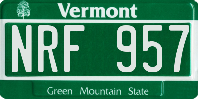 VT license plate NRF957