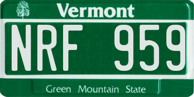 VT license plate NRF959