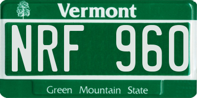 VT license plate NRF960