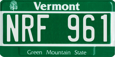 VT license plate NRF961