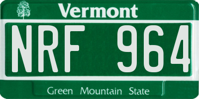 VT license plate NRF964