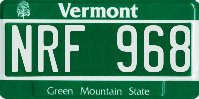 VT license plate NRF968