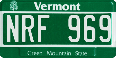 VT license plate NRF969
