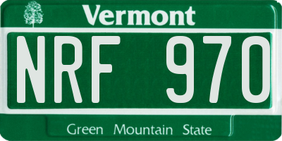 VT license plate NRF970