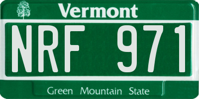VT license plate NRF971