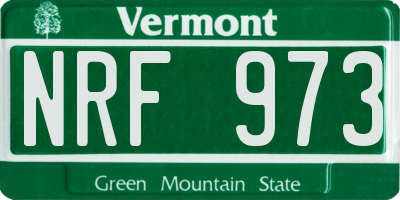 VT license plate NRF973