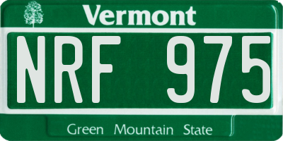 VT license plate NRF975