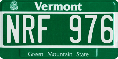VT license plate NRF976