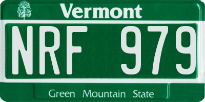 VT license plate NRF979