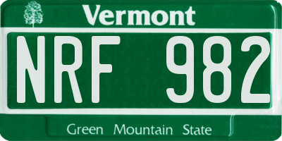 VT license plate NRF982