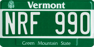 VT license plate NRF990