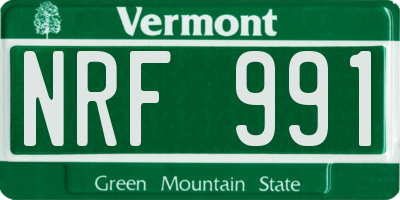 VT license plate NRF991