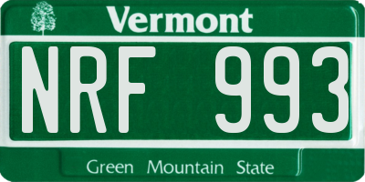 VT license plate NRF993