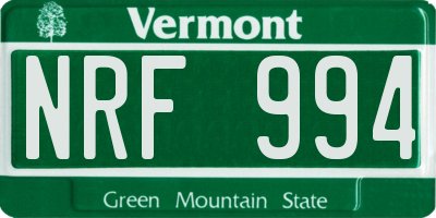 VT license plate NRF994