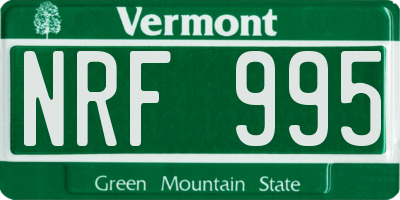 VT license plate NRF995