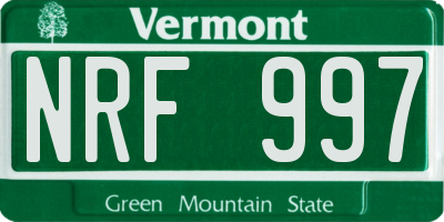VT license plate NRF997