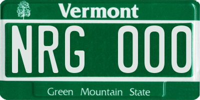 VT license plate NRG000