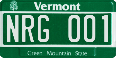 VT license plate NRG001