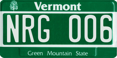 VT license plate NRG006