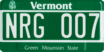 VT license plate NRG007