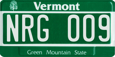 VT license plate NRG009