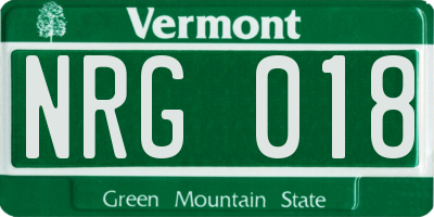 VT license plate NRG018