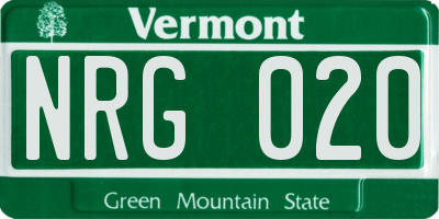 VT license plate NRG020