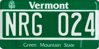 VT license plate NRG024