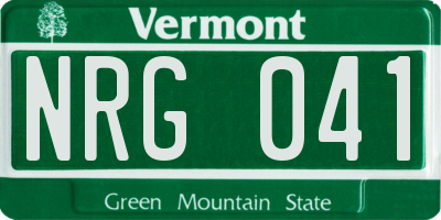 VT license plate NRG041