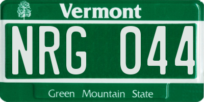 VT license plate NRG044