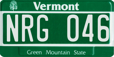 VT license plate NRG046