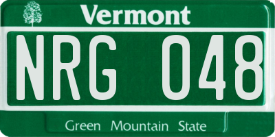 VT license plate NRG048