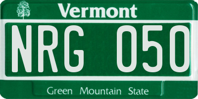 VT license plate NRG050