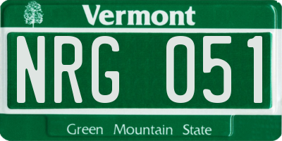 VT license plate NRG051