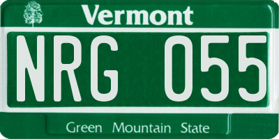 VT license plate NRG055