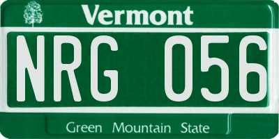 VT license plate NRG056